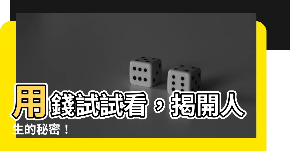 【人用錢試】用錢試試看，揭開人生的秘密！