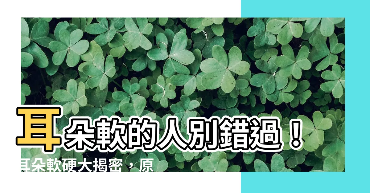 【耳朵軟的人】耳朵軟的人別錯過！耳朵軟硬大揭密，原來代表著這些意思！