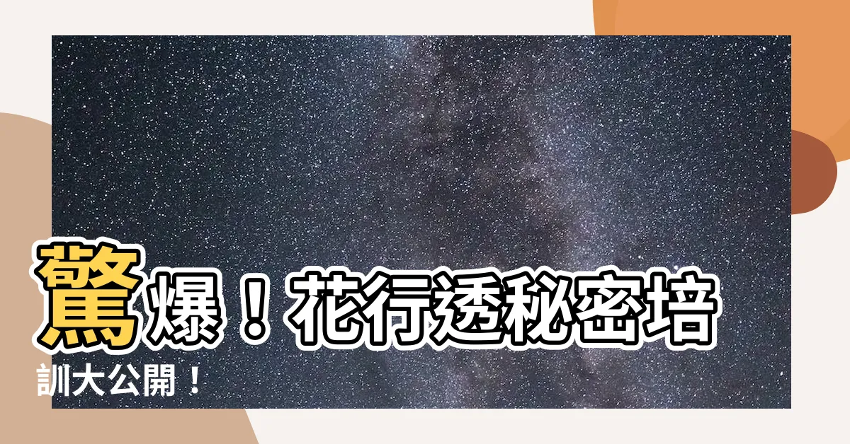 【花行透】驚爆！花行透秘密培訓大公開！