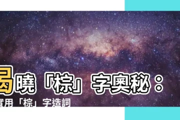 【棕 造詞】揭曉「棕」字奧秘：超實用「棕」字造詞大全！