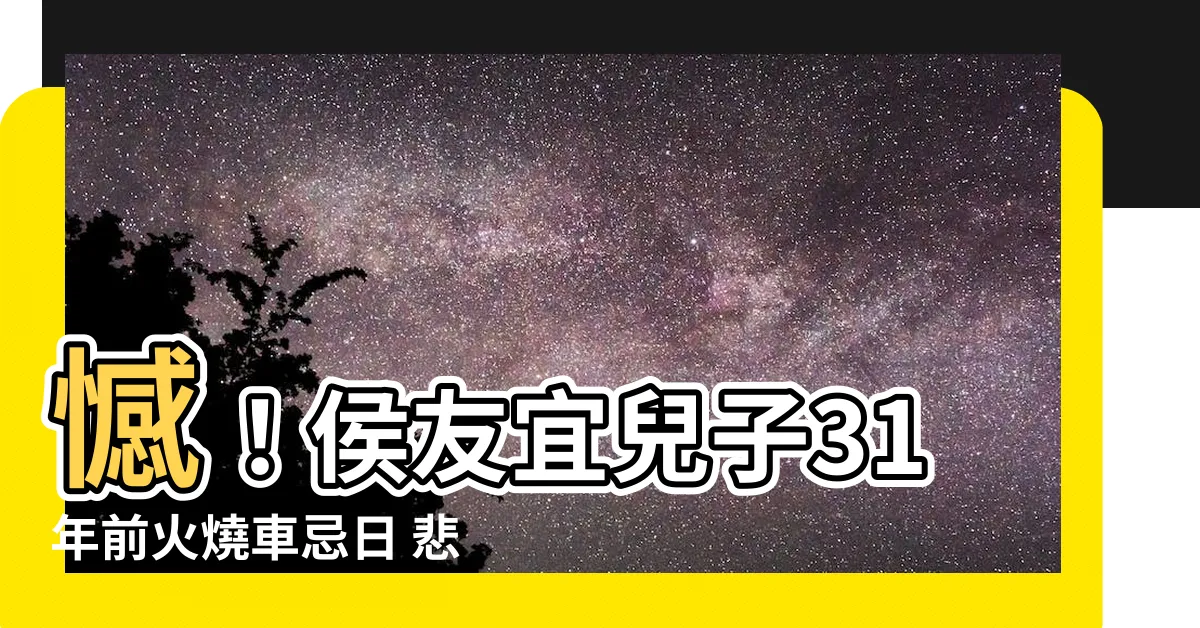 【候友宜兒子】憾！侯友宜兒子31年前火燒車忌日 悲痛籲重視兒安