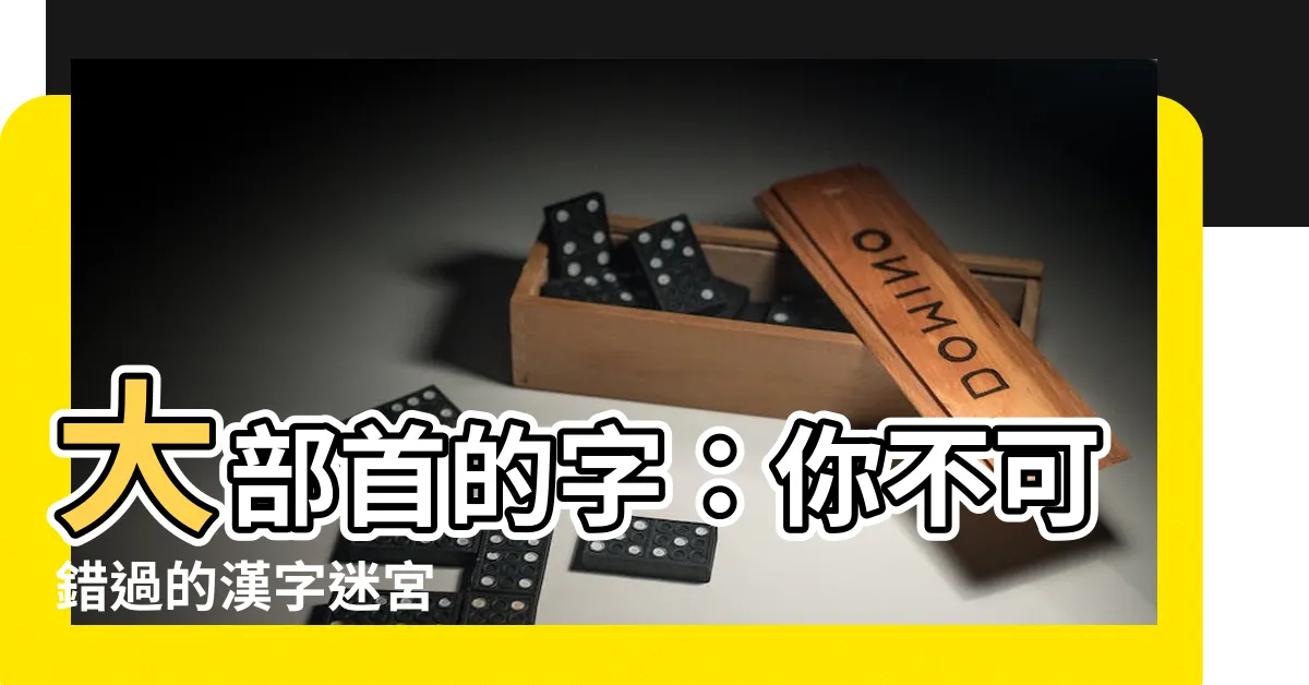 【大部首的字】大部首的字：你不可錯過的漢字迷宮