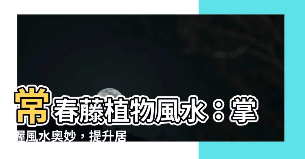 【常春藤植物風水】常春藤植物風水：掌握風水奧妙，提升居家運勢！