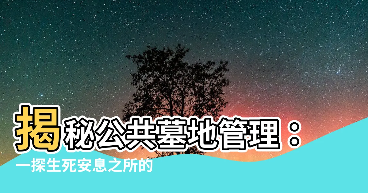【公共墓地】揭秘公共墓地管理：一探生死安息之所的規範與故事