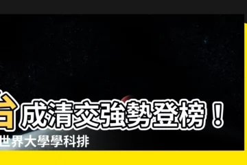 【台成清交】台成清交強勢登榜！QS世界大學學科排名再創佳績
