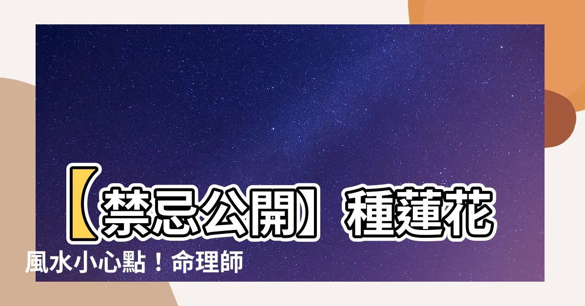 【種蓮花風水】【禁忌公開】種蓮花風水小心點！命理師教你避開散財破運危機