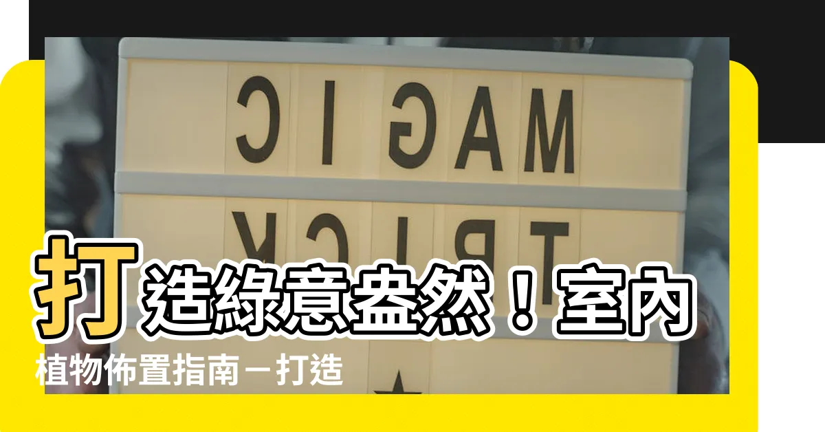 【室內植物佈置】打造綠意盎然！室內植物佈置指南－打造屬於你的綠色翡翠天地