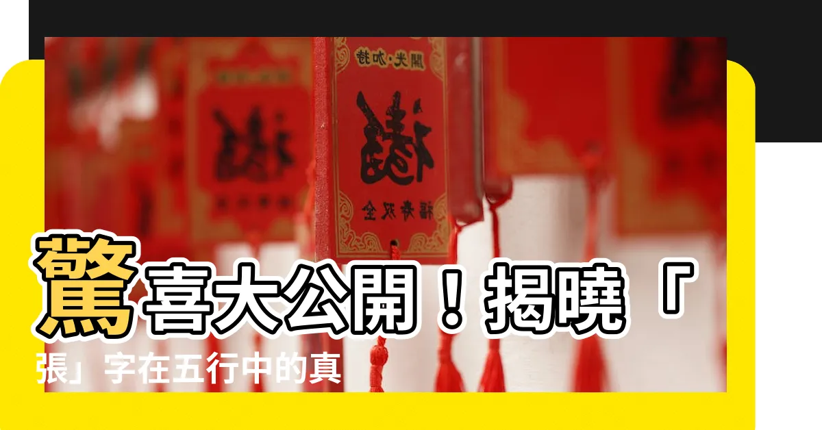 【張 五行】驚喜大公開！揭曉「張」字在五行中的真面目