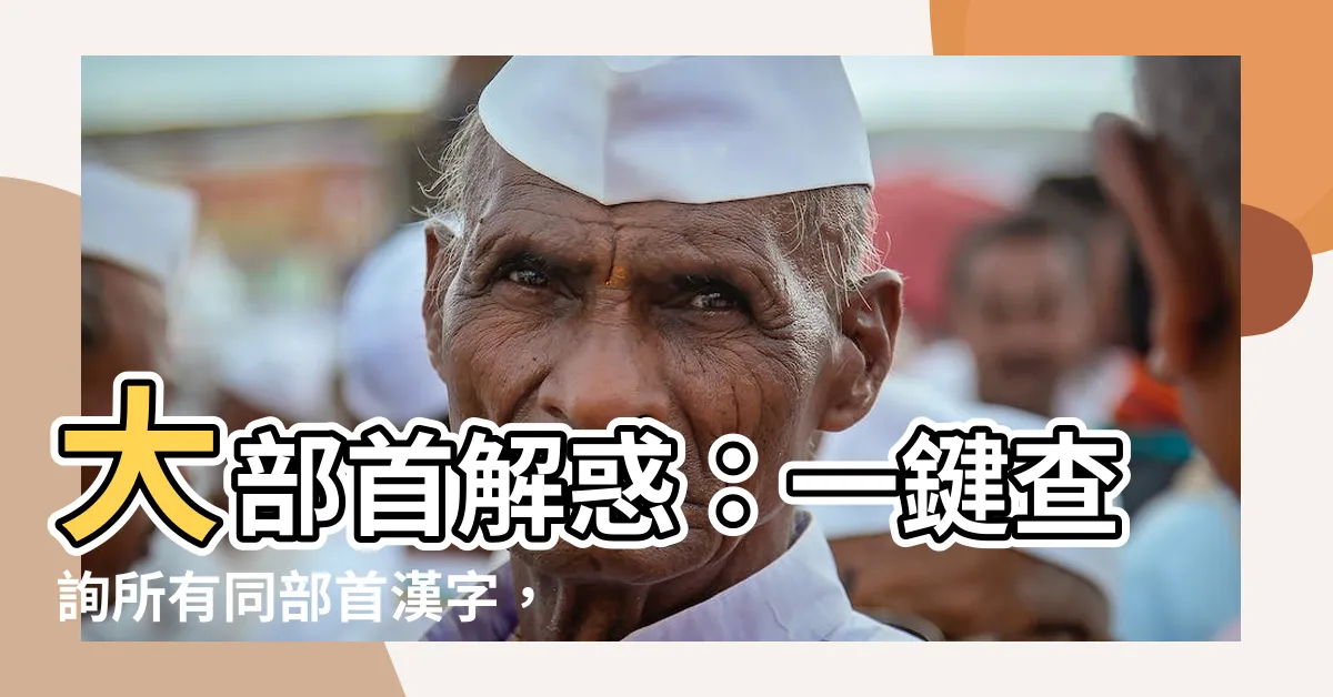 【大部首】大部首解惑：一鍵查詢所有同部首漢字，輕鬆學習康熙字典！
