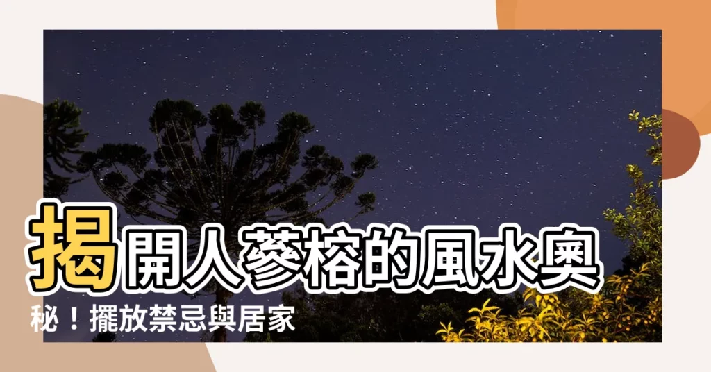 【人蔘榕風水】揭開人蔘榕的風水奧秘！擺放禁忌與居家風水影響