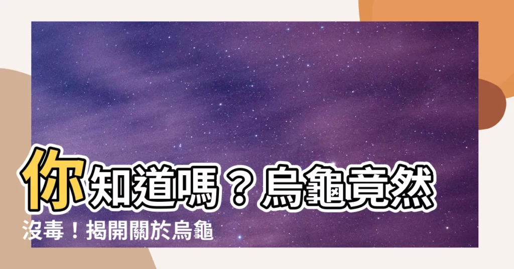 【烏龜有毒嗎】你知道嗎？烏龜竟然沒毒！揭開關於烏龜「有毒」的真相