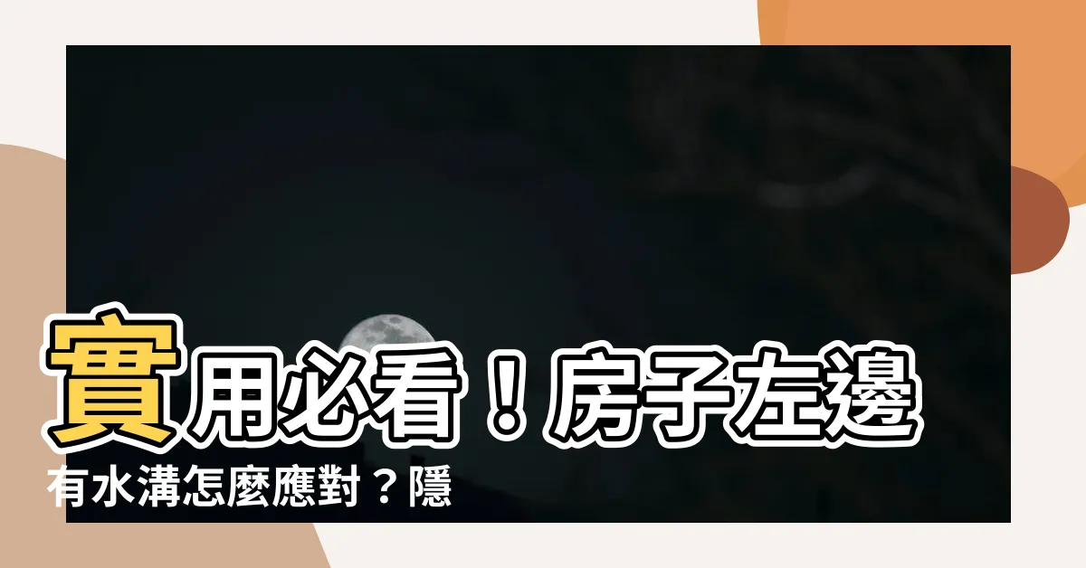 【房子左邊有水溝】實用必看！房子左邊有水溝怎麼應對？隱藏的「漏財陷阱」解析！