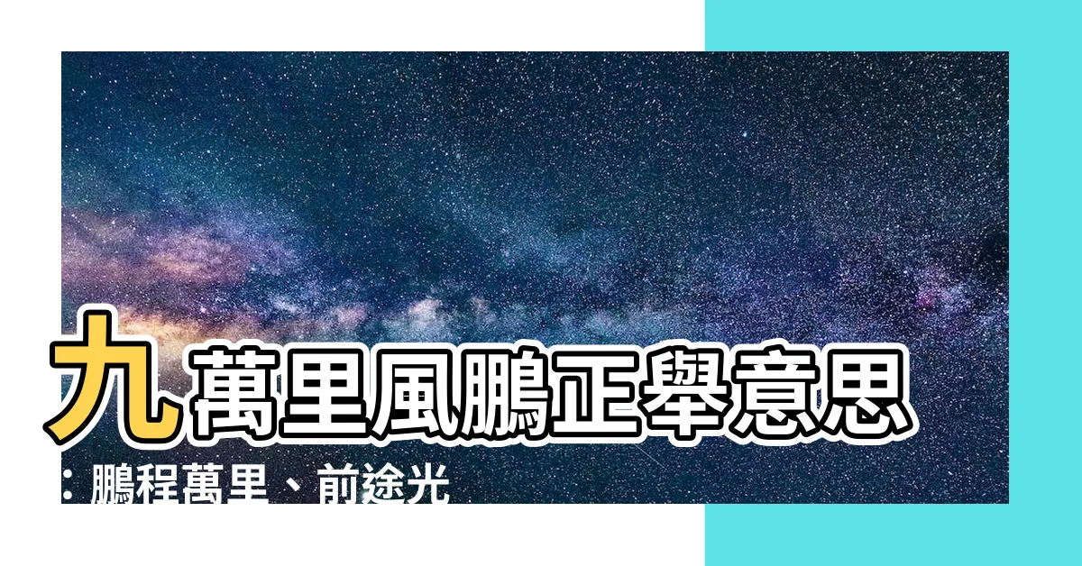 【九萬裏風鵬正舉意思】九萬裏風鵬正舉意思：鵬程萬裏、前途光明