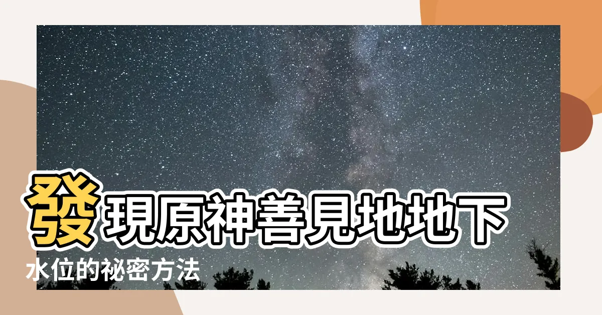 【善見地地下水位】發現原神善見地地下水位的秘密方法