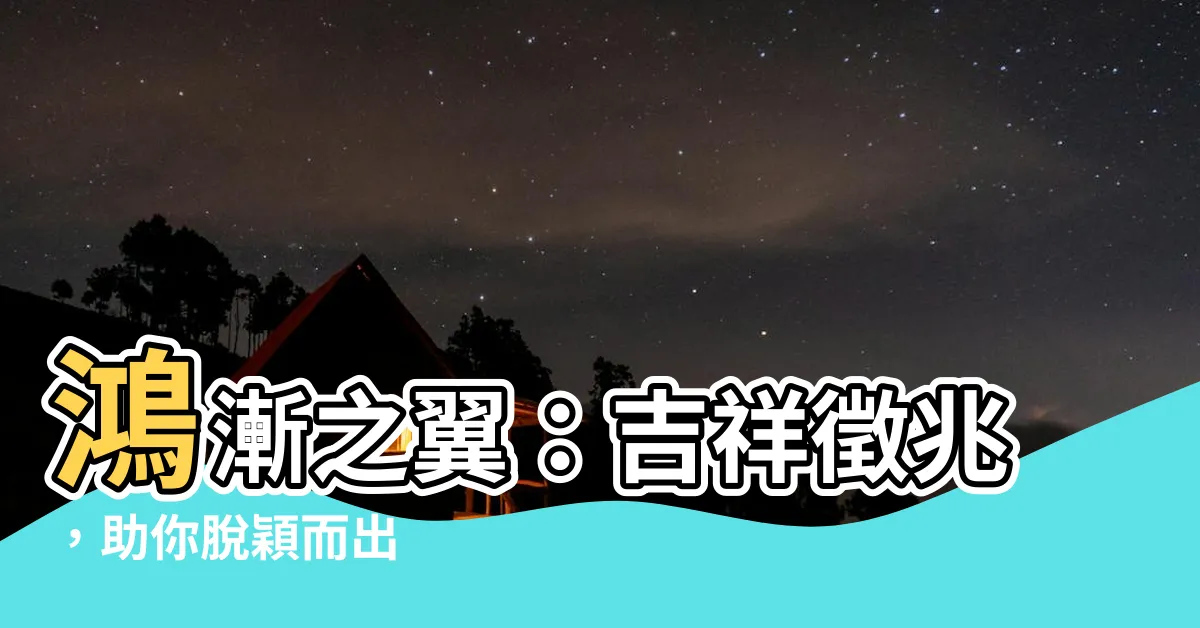 【鴻漸於陸】鴻漸之翼：吉祥徵兆，助你脱穎而出