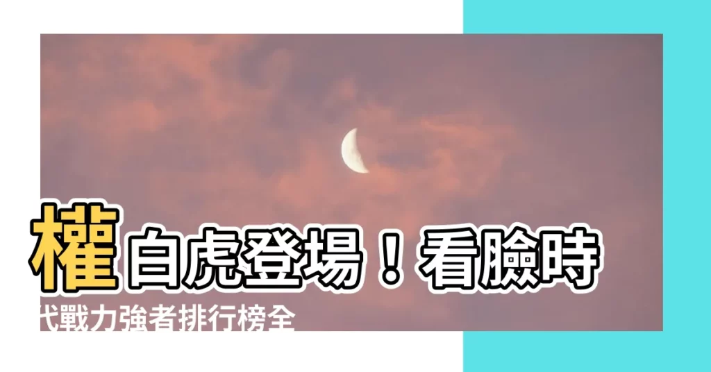 【權白虎】權白虎登場！看臉時代戰力強者排行榜全面更新