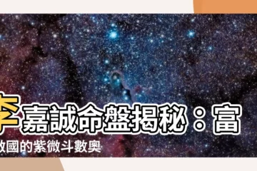 【李嘉誠命盤】李嘉誠命盤揭秘：富可敵國的紫微鬥數奧秘