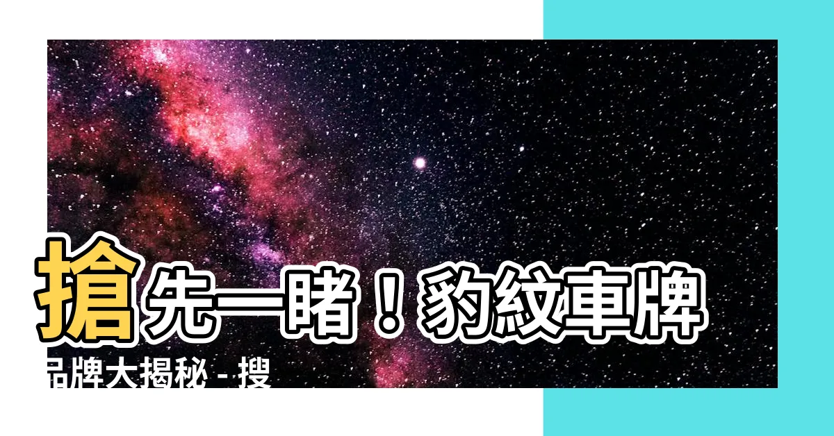 【豹車牌】搶先一睹！豹紋車牌品牌大揭秘 - 搜尋最具獨特魅力的豹車牌！