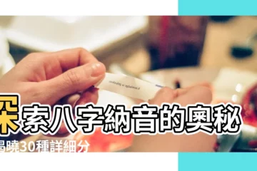 【八字納音】探索八字納音的奧秘：揭曉30種詳細分類，比星座更準！
