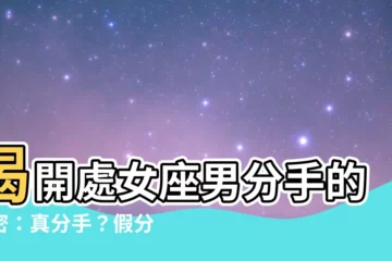 【處女座男分手】揭開處女座男分手的秘密：真分手？假分手？