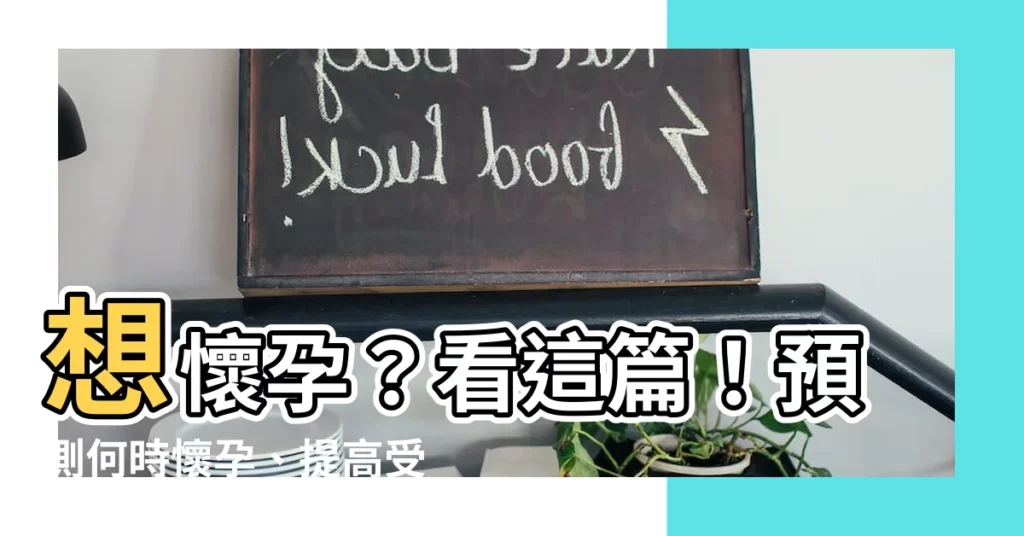 【預測何時懷孕】想懷孕？看這篇！預測何時懷孕、提高受孕機率的秘訣大公開