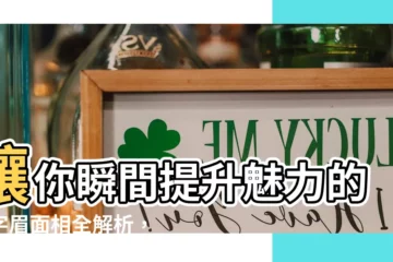 【一字眉】讓你瞬間提升魅力的一字眉面相全解析，命運大公開！