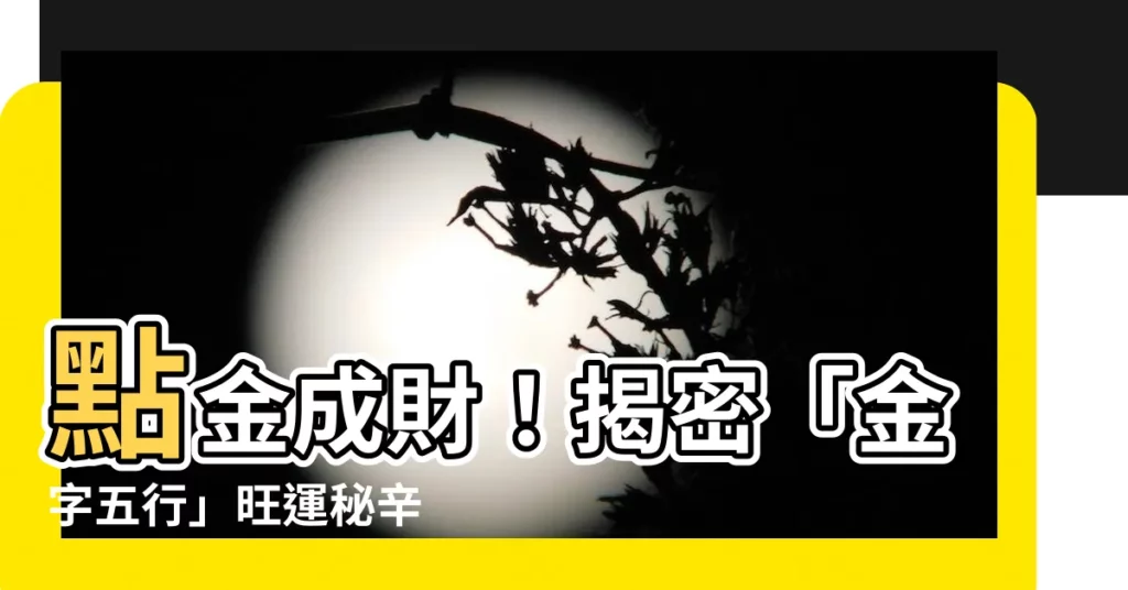 【金字五行】點金成財！揭密「金字五行」旺運秘辛
