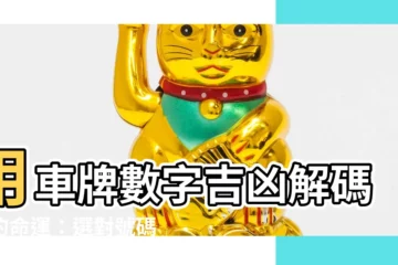 【車排數字】用車牌數字吉凶解碼你的命運：選對號碼，好運跟著來！