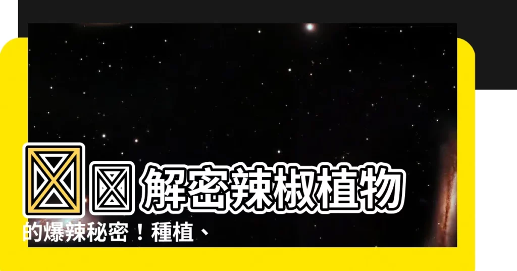 【辣椒植物】🌶️ 解密辣椒植物的爆辣秘密！種植、養護全攻略