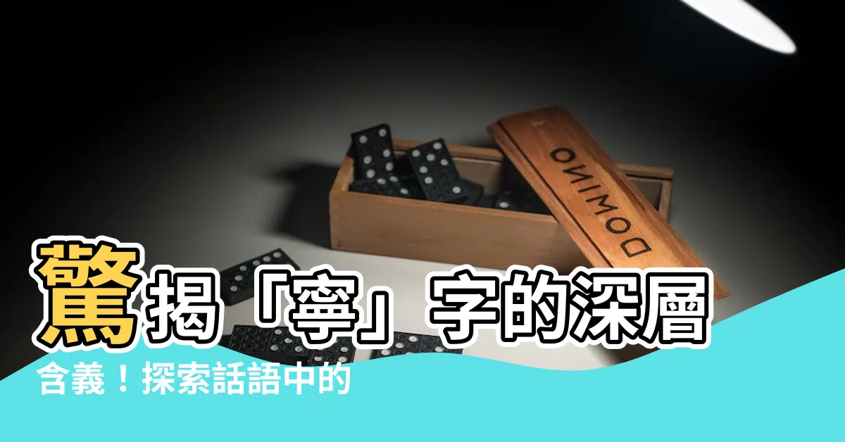 【寧的意思】驚揭「寧」字的深層含義！探索話語中的微妙轉折