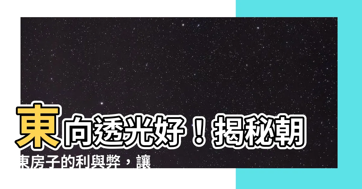【房子朝東】東向透光好！揭秘朝東房子的利與弊，讓你買房無後顧之憂