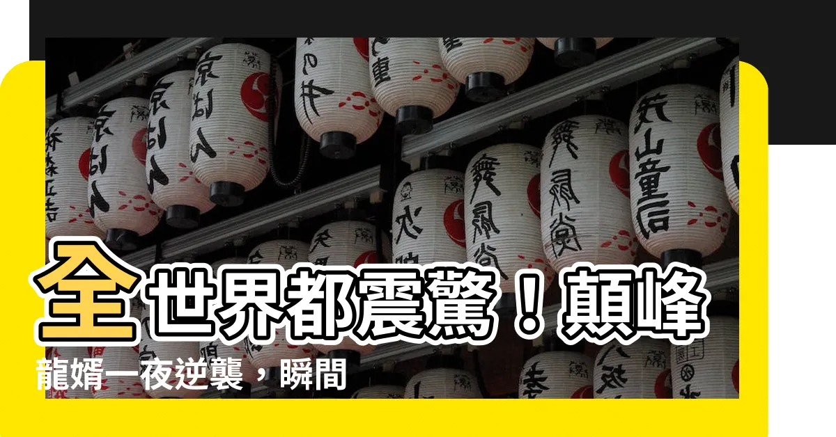 【顛峯龍婿】全世界都震驚！顛峯龍婿一夜逆襲，瞬間成為萬眾矚目的超級女婿！
