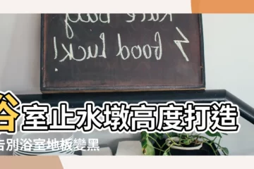 【止水墩高度】浴室止水墩高度打造！告別浴室地板變黑嘴狗，守護卧室木地板！