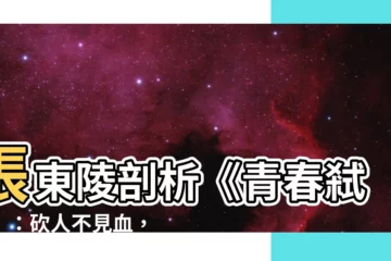 【張東陵】張東陵剖析《青春弒戀》：砍人不見血，畸戀缺深情，大尺度失焦