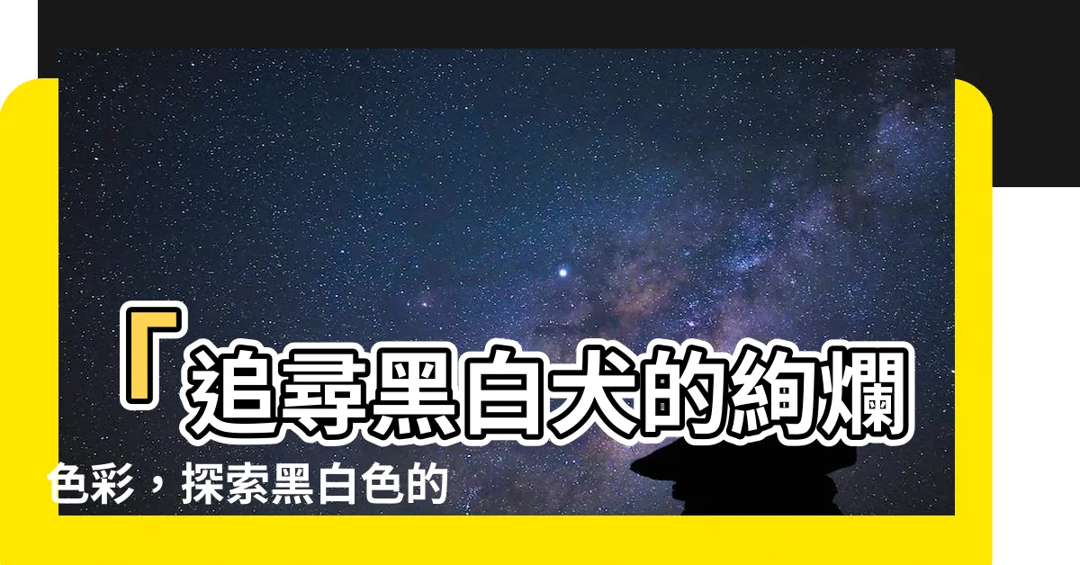 【黑白色的狗】「追尋黑白犬的絢爛色彩，探索黑白色的狗種」
