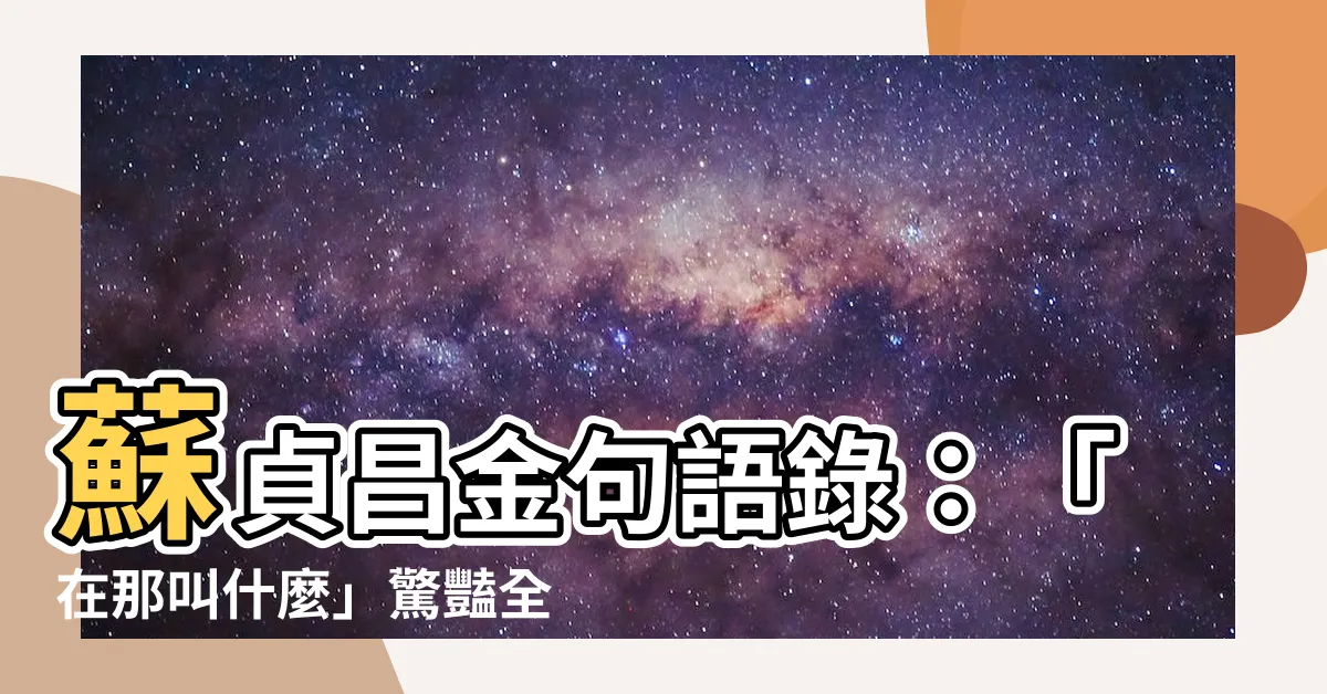【蘇貞昌 金句】蘇貞昌金句語錄：「在那叫什麼」驚豔全場！