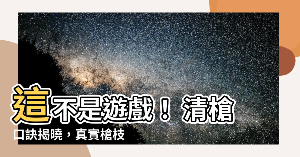 【清槍口訣】這不是遊戲！ 清槍口訣揭曉，真實槍枝安全處理
