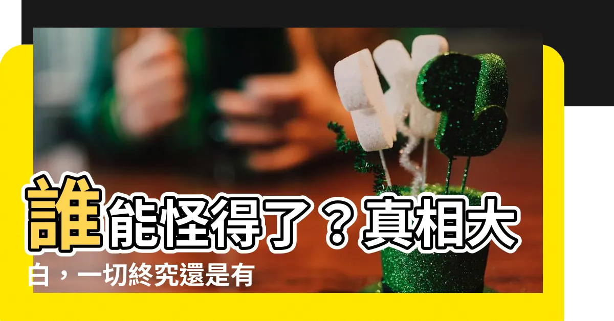 【怪不得】誰能怪得了？真相大白，一切終究還是有跡可循！