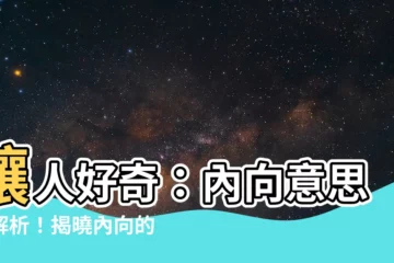 【內向 意思】讓人好奇：內向意思大解析！揭曉內向的真相
