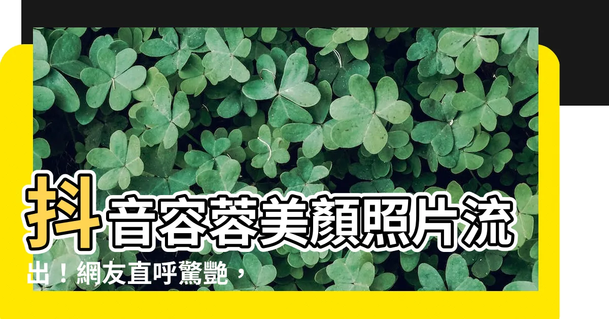 【抖音容蓉】抖音容蓉美顏照片流出！網友直呼驚艷，絕對不能錯過！