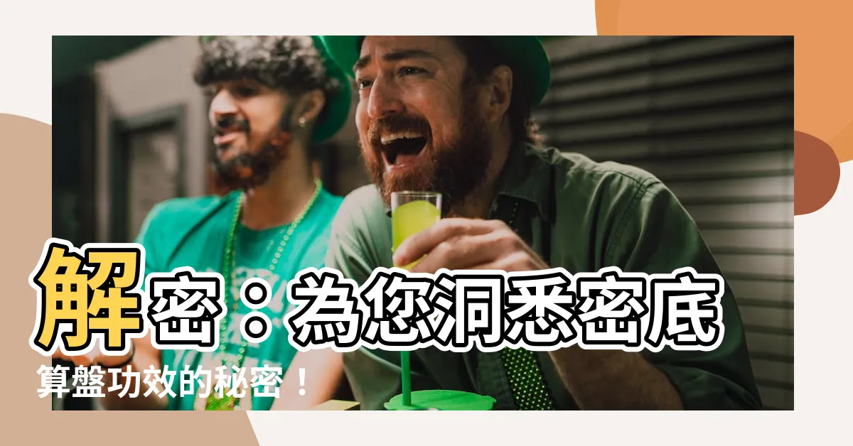 【密底算盤功效】解密：為您洞悉密底算盤功效的秘密！