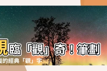 【觀 筆劃】親臨「觀」奇！筆劃繁複的經典「觀」字拆解！