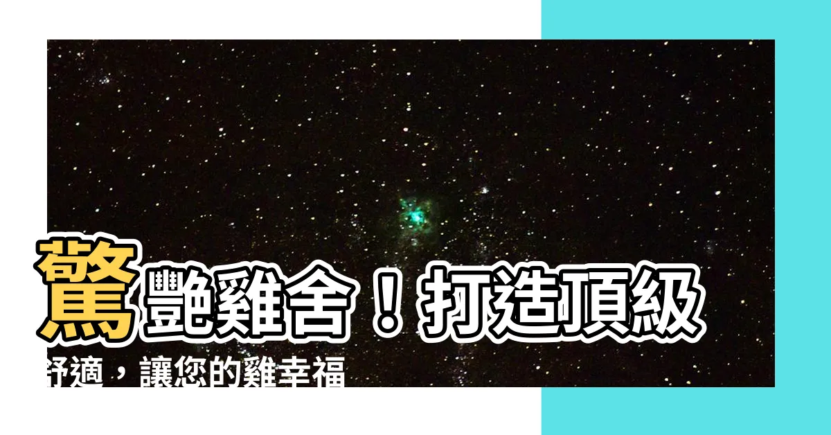 【雞舍】驚艷雞舍！打造頂級舒適，讓您的雞幸福飛舞