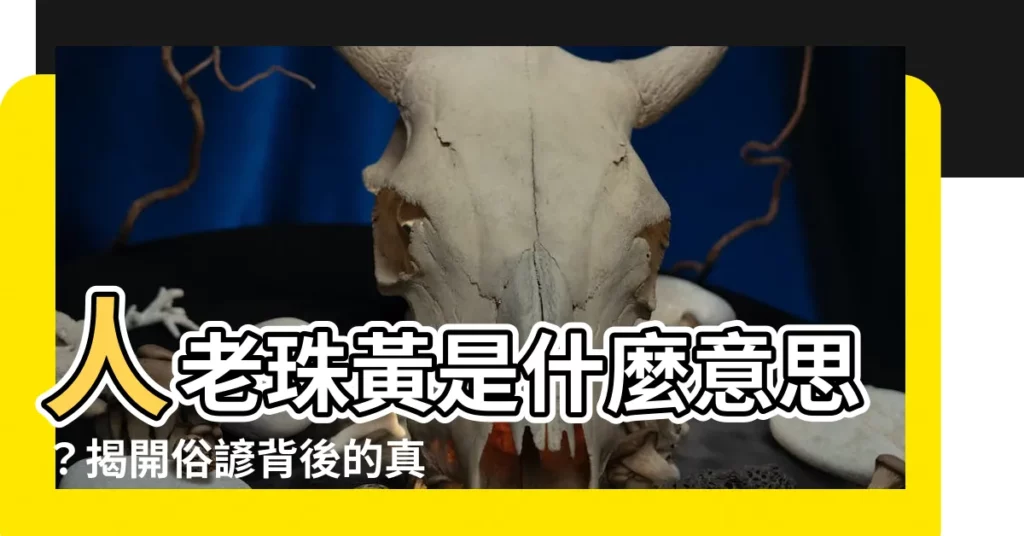 【人老珠黃 意思】人老珠黃是什麼意思？揭開俗諺背後的真實意義