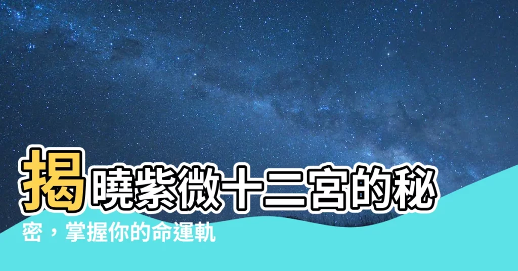 【紫薇十二宮】揭曉紫微十二宮的秘密，掌握你的命運軌跡！