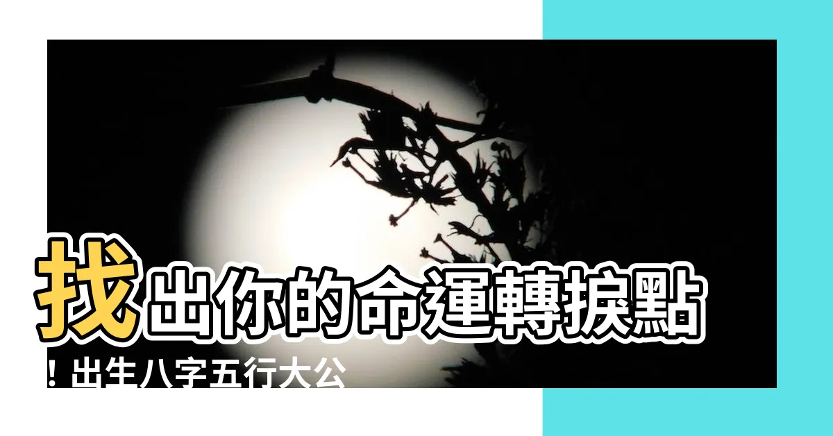 【出生八字五行】找出你的命運轉捩點！出生八字五行大公開！