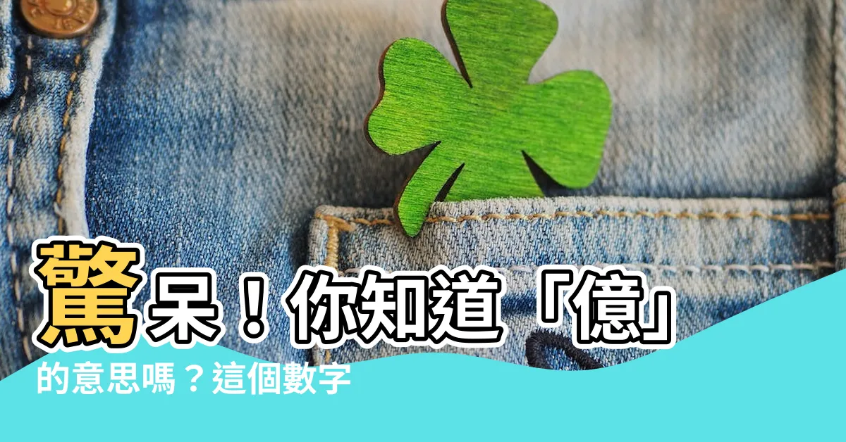 【億意思】驚呆！你知道「億」的意思嗎？這個數字大到超乎你的想像