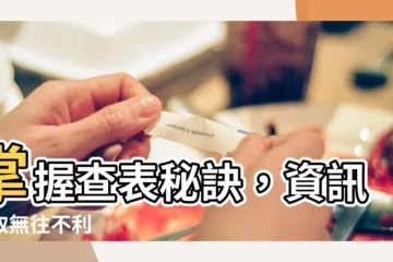 【查表】掌握查表秘訣，資訊獲取無往不利