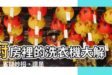 【洗衣機在廚房】廚房裡的洗衣機大解密：省錢妙招，還是空間異數？
