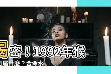 【1992 猴 五行】揭密！1992年猴五行屬什麼？金命水猴的命運解析！